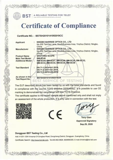 CE certificate for spotting scope CE certificate for spotting scope