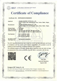 CE certificate for Monocular CE certificate for Monocular